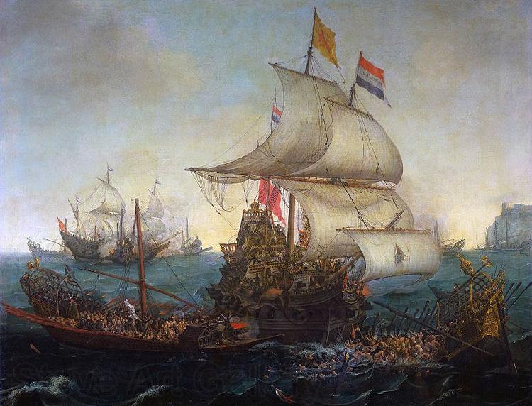 Hendrik Cornelisz. Vroom Dutch ships ramming Spanish galleys off the English coast, 3 October 1602 Spain oil painting art